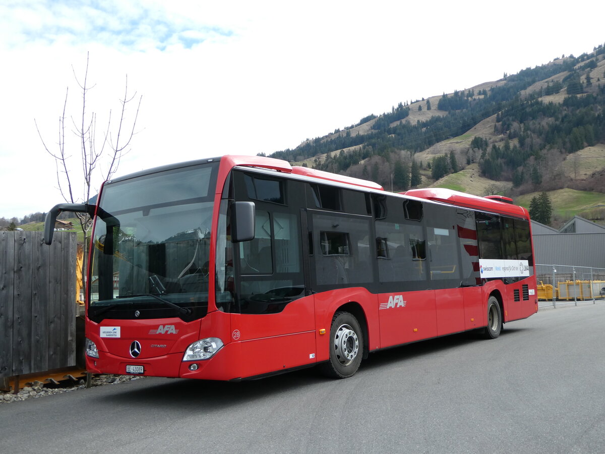 (247'564) - AFA Adelboden - Nr. 28/BE 43'089 - Mercedes am 23. Mrz 2023 in Frutigen, Garage