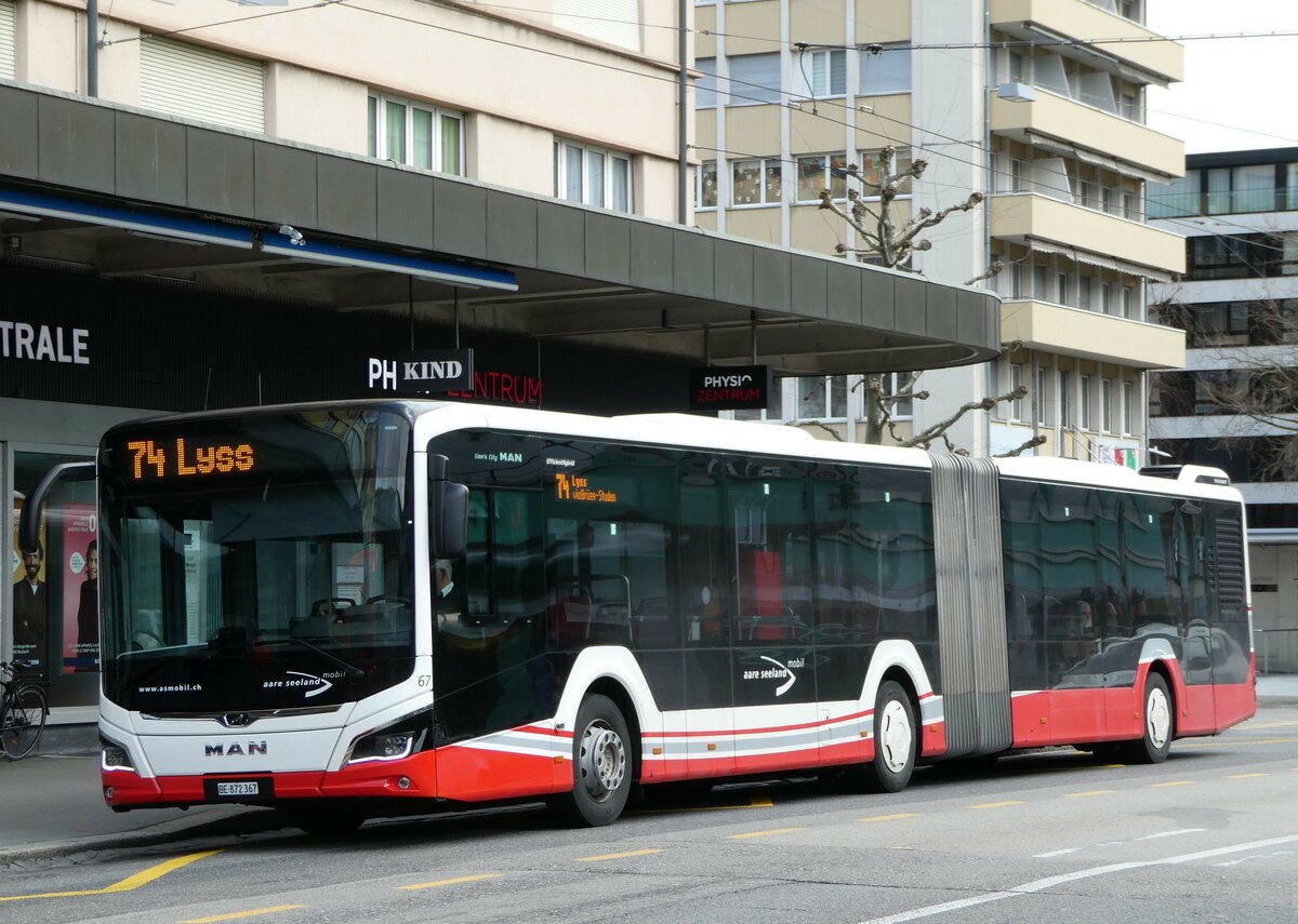 (247'633) - ASm Langenthal - Nr. 67/BE 872'367 - MAN am 25. Mrz 2023 beim Bahnhof Biel