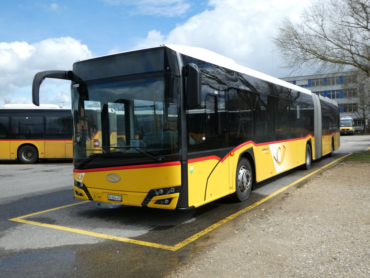 (247'659) - CarPostal Ouest - VD 604'476/PID 11'589 - Solaris am 25. Mrz 2023 in Yverdon, Garage