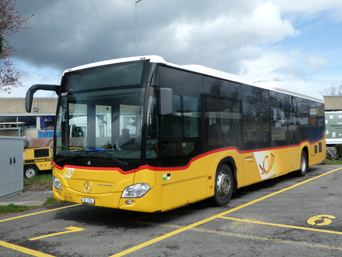 (247'674) - CarPostal Ouest - VD 2704/PID 10'527 - Mercedes (ex TPB, Sdeilles) am 25. Mrz 2023 in Yverdon, Garage