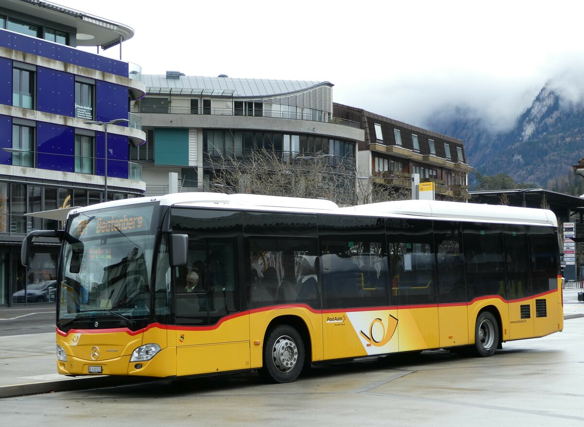 (247'752) - PostAuto Bern - BE 610'533/PID 11'684 - Mercedes am 26. Mrz 2023 beim Bahnhof Interlaken West