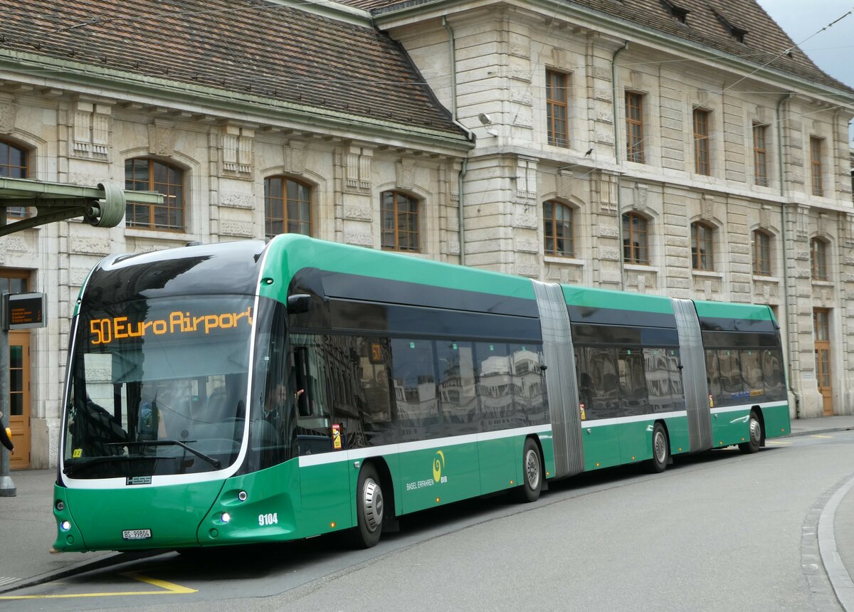 (247'839) - BVB Basel - Nr. 9104/BS 99'804 - Hess am 30. Mrz 2023 beim Bahnhof Basel 