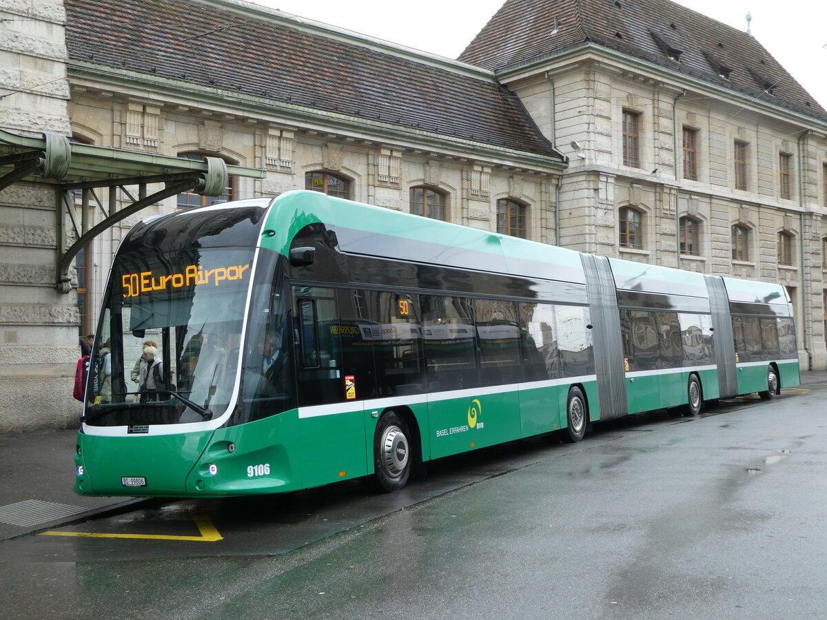 (247'857) - BVB Basel - Nr. 9106/BS 99'806 - Hess am 30. Mrz 2023 beim Bahnhof Basel