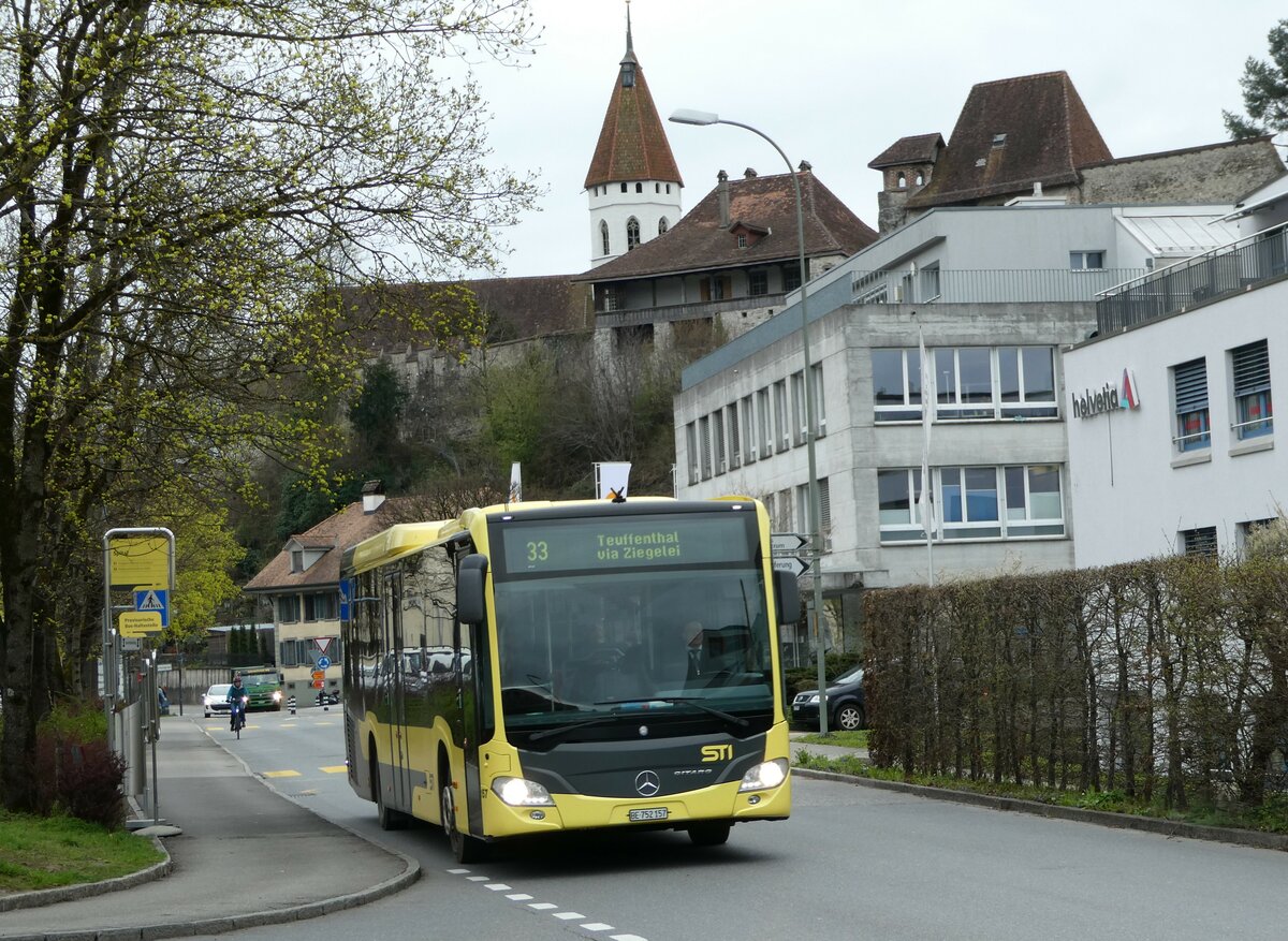 (247'989) - STI Thun - Nr. 157/BE 752'157 - Mercedes am 3. April 2023 in Thun, Spital (prov. Haltestelle fr Berntor)