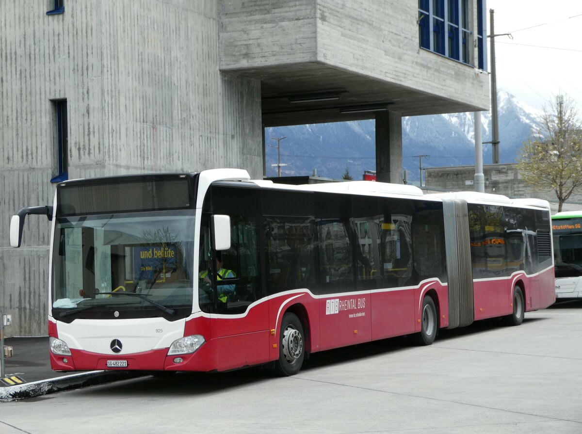 (248'478) - RTB Altsttten - Nr. 921/SG 482'221 - Mercedes (ex Wiener Linien, A-Wien Nr. 8735) am 13. April 2023 beim Bahnhof Buchs