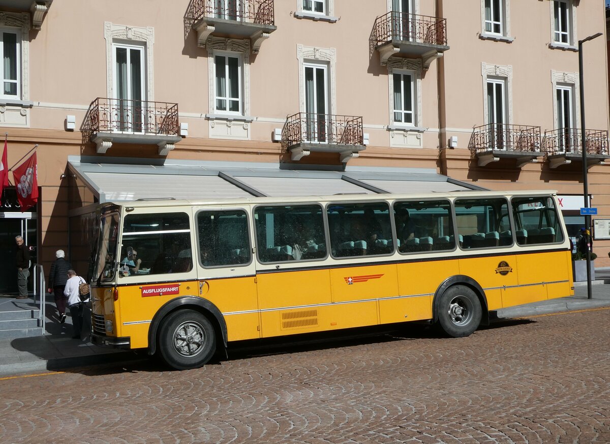 (248'676) - Wittwer, Chur - GR 16'004 - FBW/Gangloff (ex Eggenberger, Mriken; ex AVG Grindelwald Nr. 11; ex P 24'170) am 16. April 2023 beim Bahnhof Bellinzona