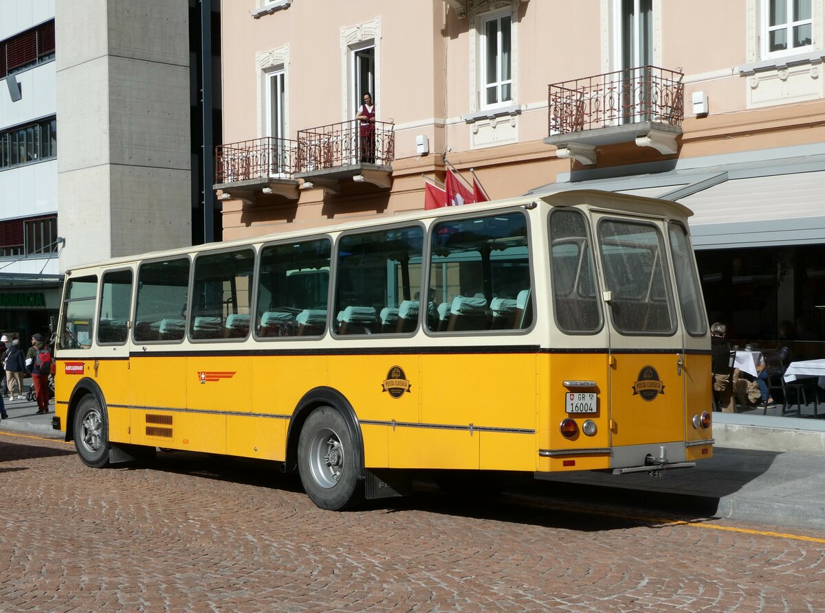 (248'682) - Wittwer, Chur - GR 16'004 - FBW/Gangloff (ex Eggenberger, Mriken; ex AVG Grindelwald Nr. 11; ex P 24'170) am 16. April 2023 beim Bahnhof Bellinzona