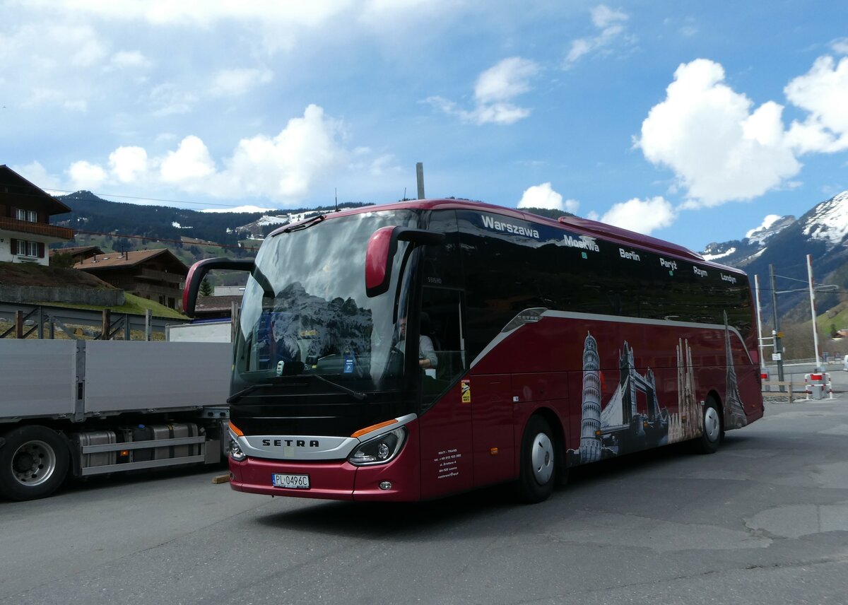 (248'802) - Aus Polen: Mati-Trans, Leszno - PL 0496C - Setra am 18. April 2023 in Grindelwald Grund