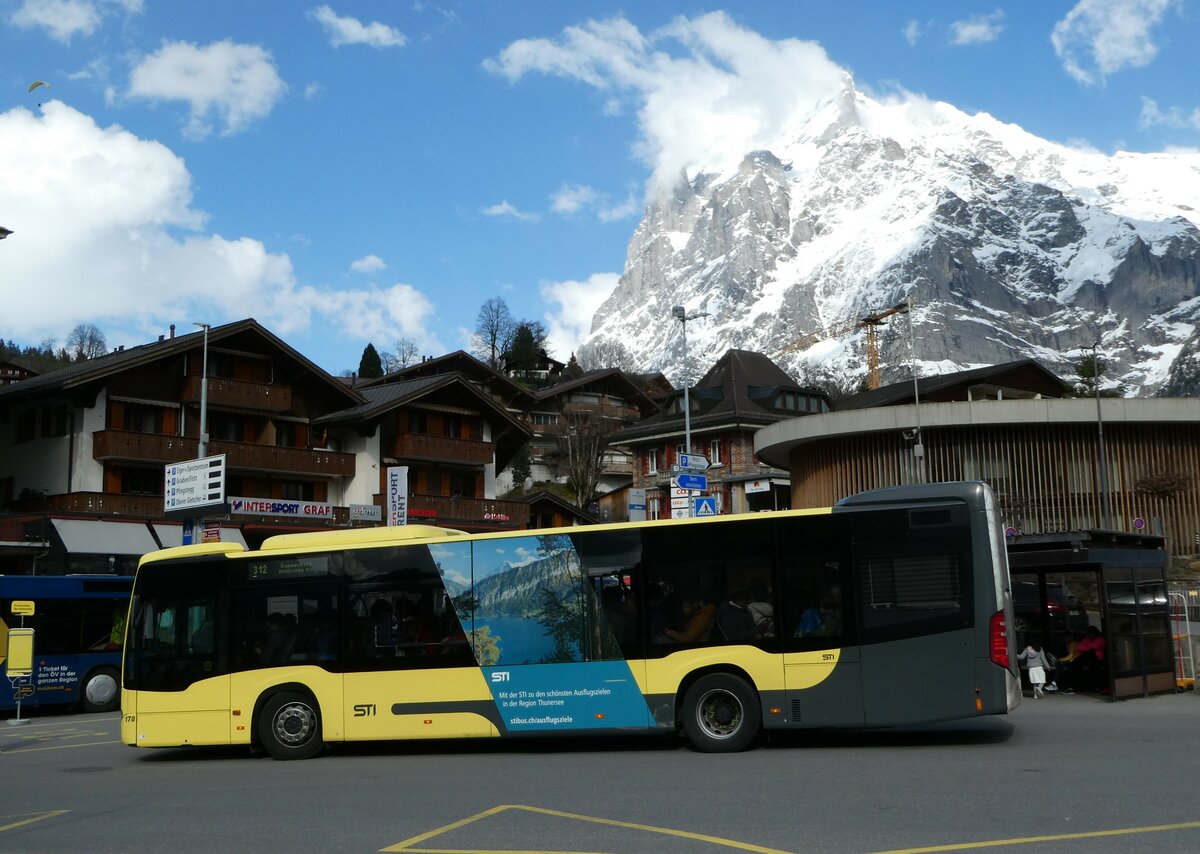 (248'852) - STI Thun - Nr. 178/BE 752'178 - Mercedes am 18. April 2023 beim Bahnhof Grindelwald