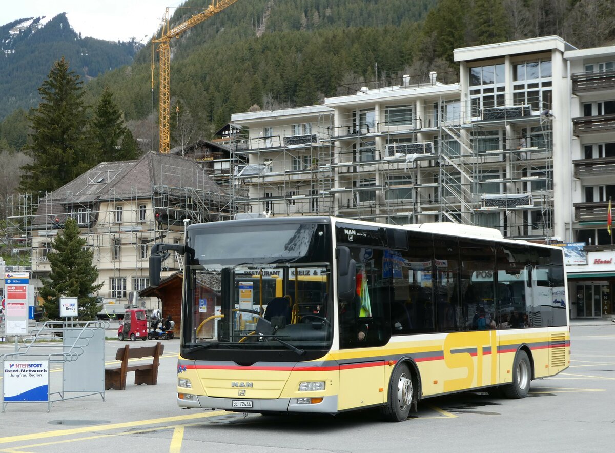 (248'958) - Grindelwaldbus, Grindelwald - Nr. 17/BE 72'444 - MAN/Gppel (ex STI Thun Nr. 133) am 21. April 2023 beim Bahnhof Grindelwald