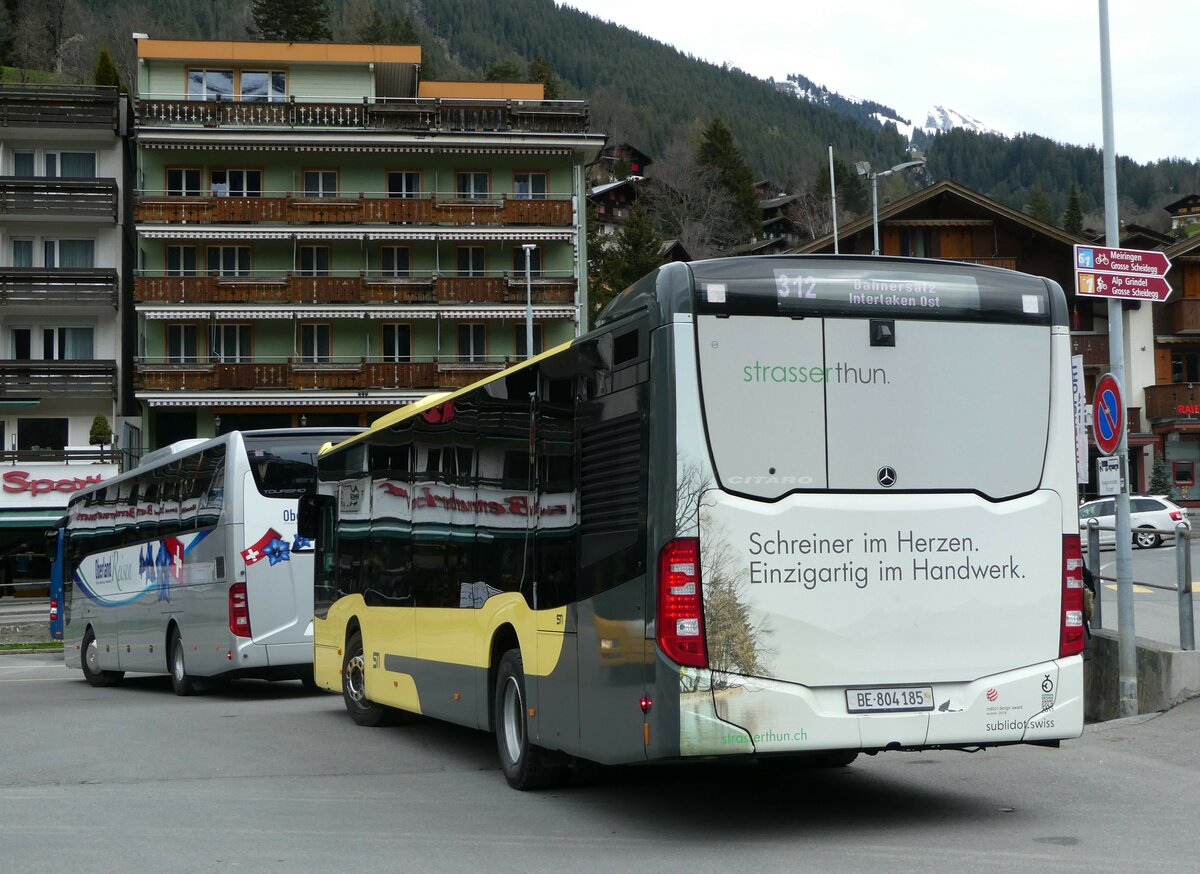 (248'968) - STI Thun - Nr. 185/BE 804'185 - Mercedes am 21. April 2023 beim Bahnhof Grindelwald