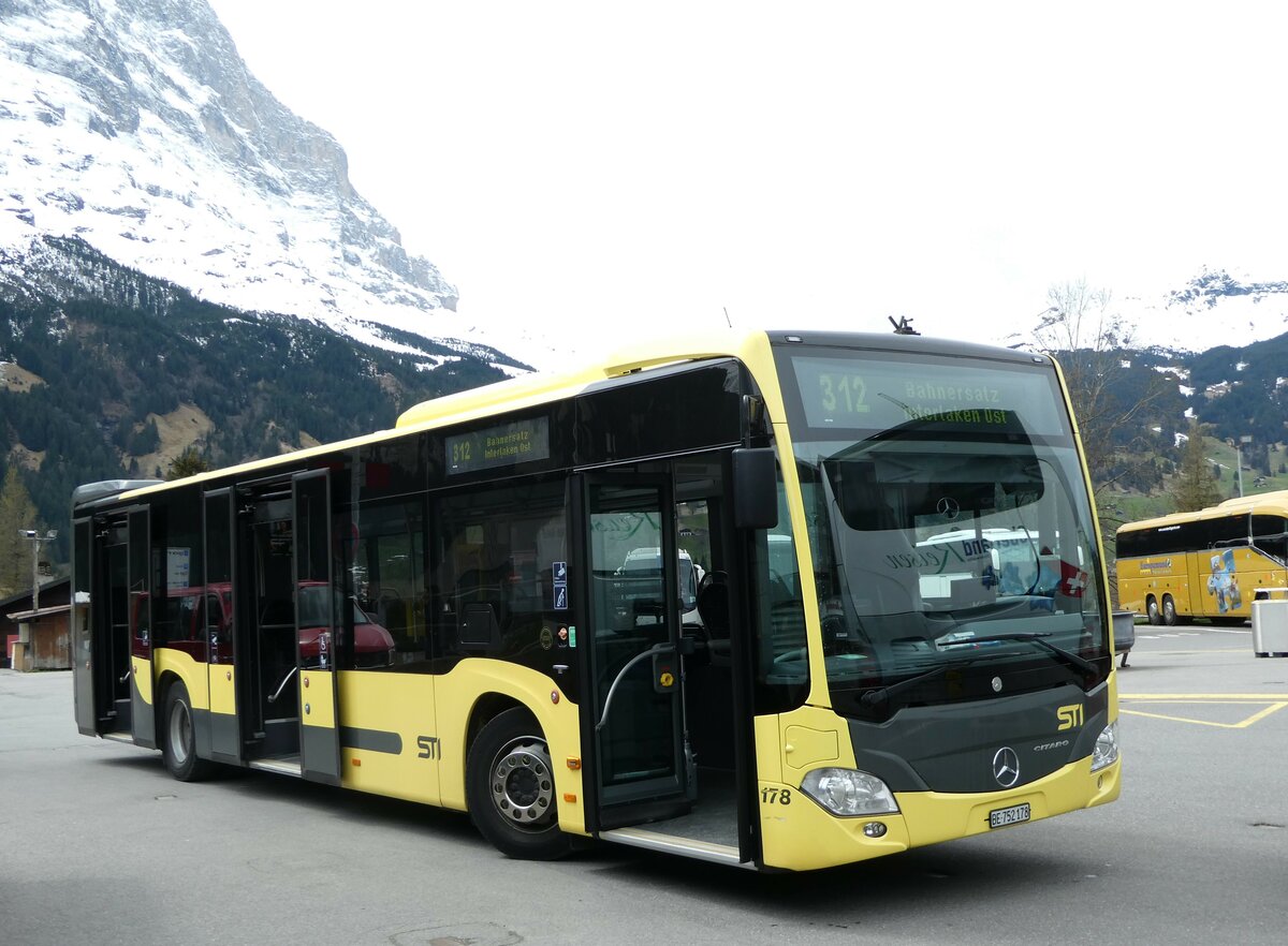 (248'979) - STI Thun - Nr. 178/BE 752'178 - Mercedes am 21. April 2023 beim Bahnhof Grindelwald