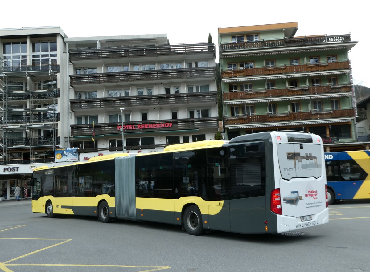 (249'223) - STI Thun - Nr. 710/BE 432'710 - Mercedes am 28. April 2023 beim Bahnhof Grindelwald