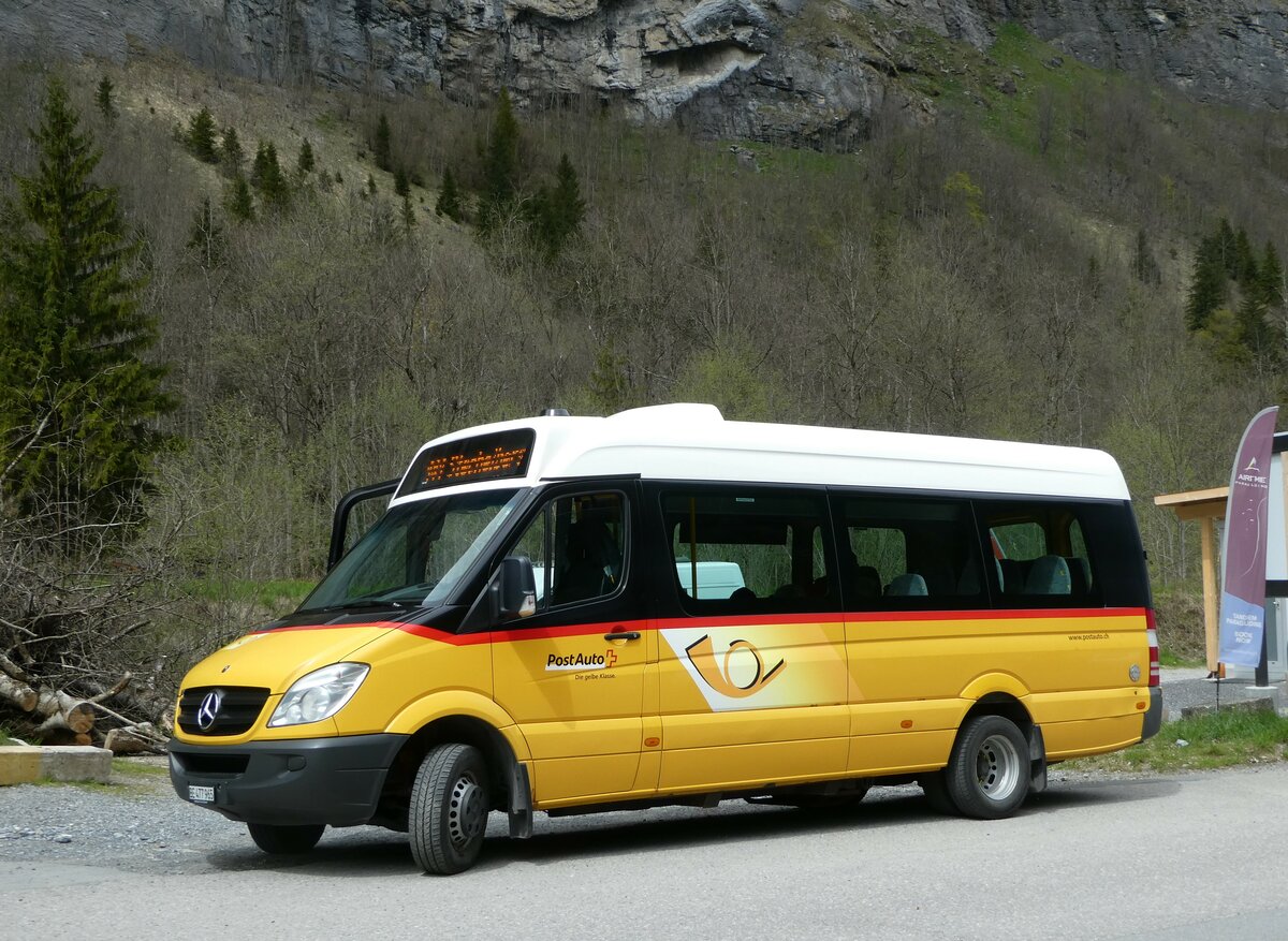 (249'235) - PostAuto Bern - BE 477'965/PID 5281 - Mercedes am 28. April 2023 in Stechelberg, Schilthornbahn (prov. Haltestelle)