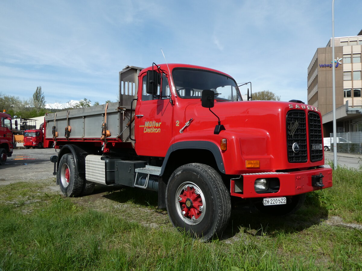 (249'261) - Mller, Dietikon - Nr. 2/ZH 220'522 - Saurer am 29. April 2023 in Dietikon