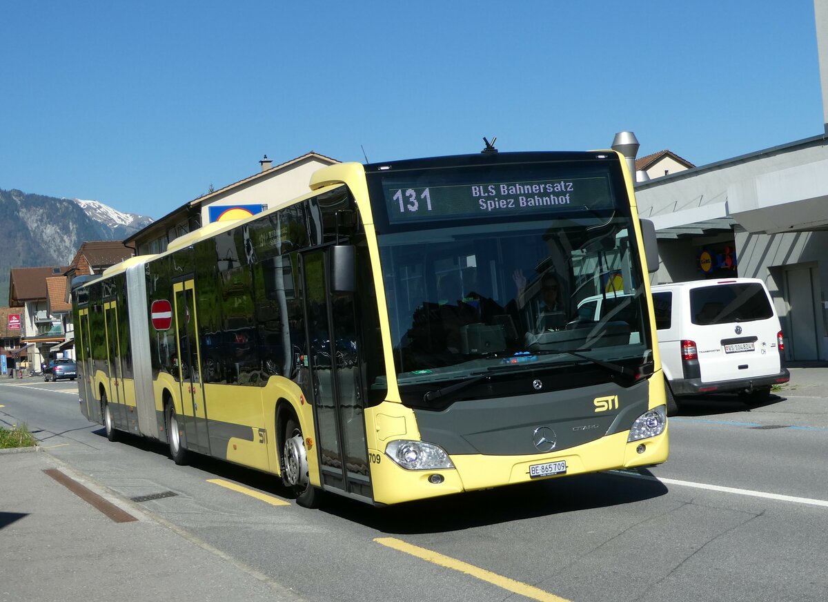 (249'467) - STI Thun - Nr. 709/BE 865'709 - Mercedes am 3. Mai 2023 in Spiez, Ltschbergplatz