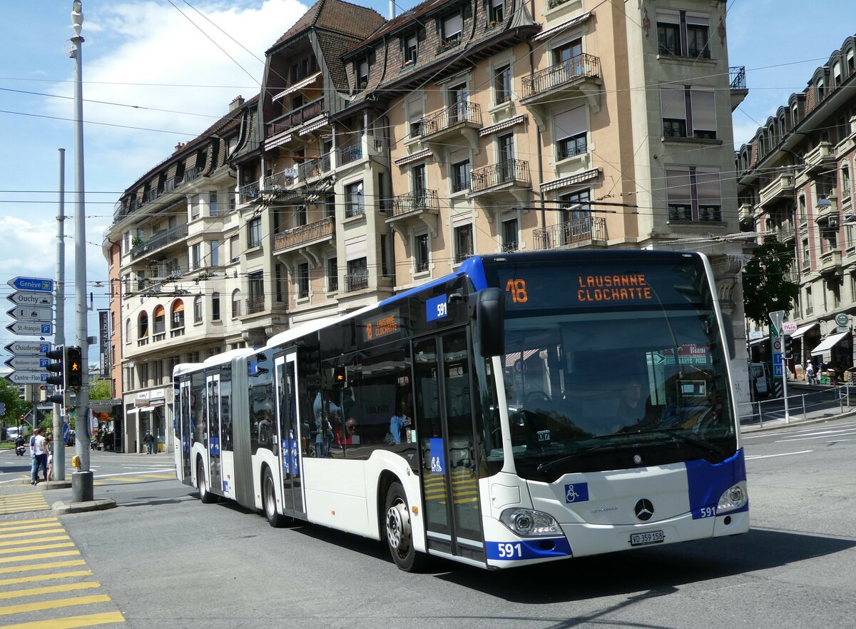 (249'660) - TL Lausanne - Nr. 591/VD 359'158 - Mercedes am 5. Mai 2023 in Lausanne, Chauderon