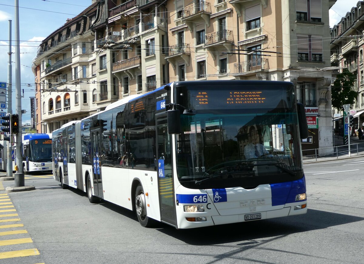 (249'662) - TL Lausanne - Nr. 646/VD 203'289 - MAN am 5. Mai 2023 in Lausanne, Chauderon