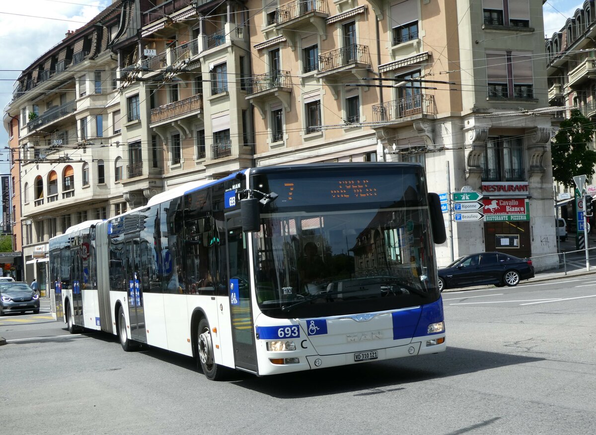 (249'668) - TL Lausanne - Nr. 693/VD 310'121 - MAN am 5. Mai 2023 in Lausanne, Chauderon