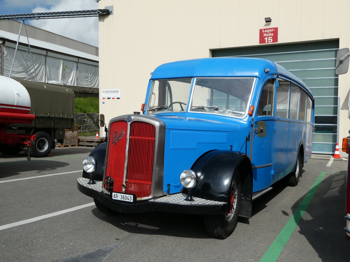 (249'727) - Wehrle, Trogen - AR 36'043 - Saurer/Saurer (ex Sulzer, Winterthur) am 6. Mai 2023 in Attikon, Wegmller