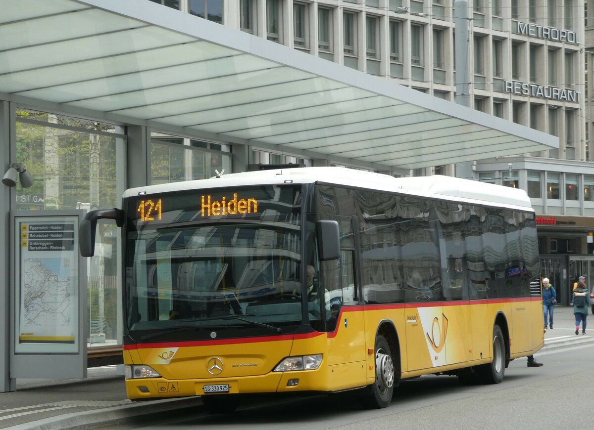 (250'038) - PostAuto Ostschweiz - SG 330'925/PID 5200 - Mercedes (ex PostAuto Nordschweiz; ex Brem, Wlflinswil) am 16. Mai 2023 beim Bahnhof St. Gallen