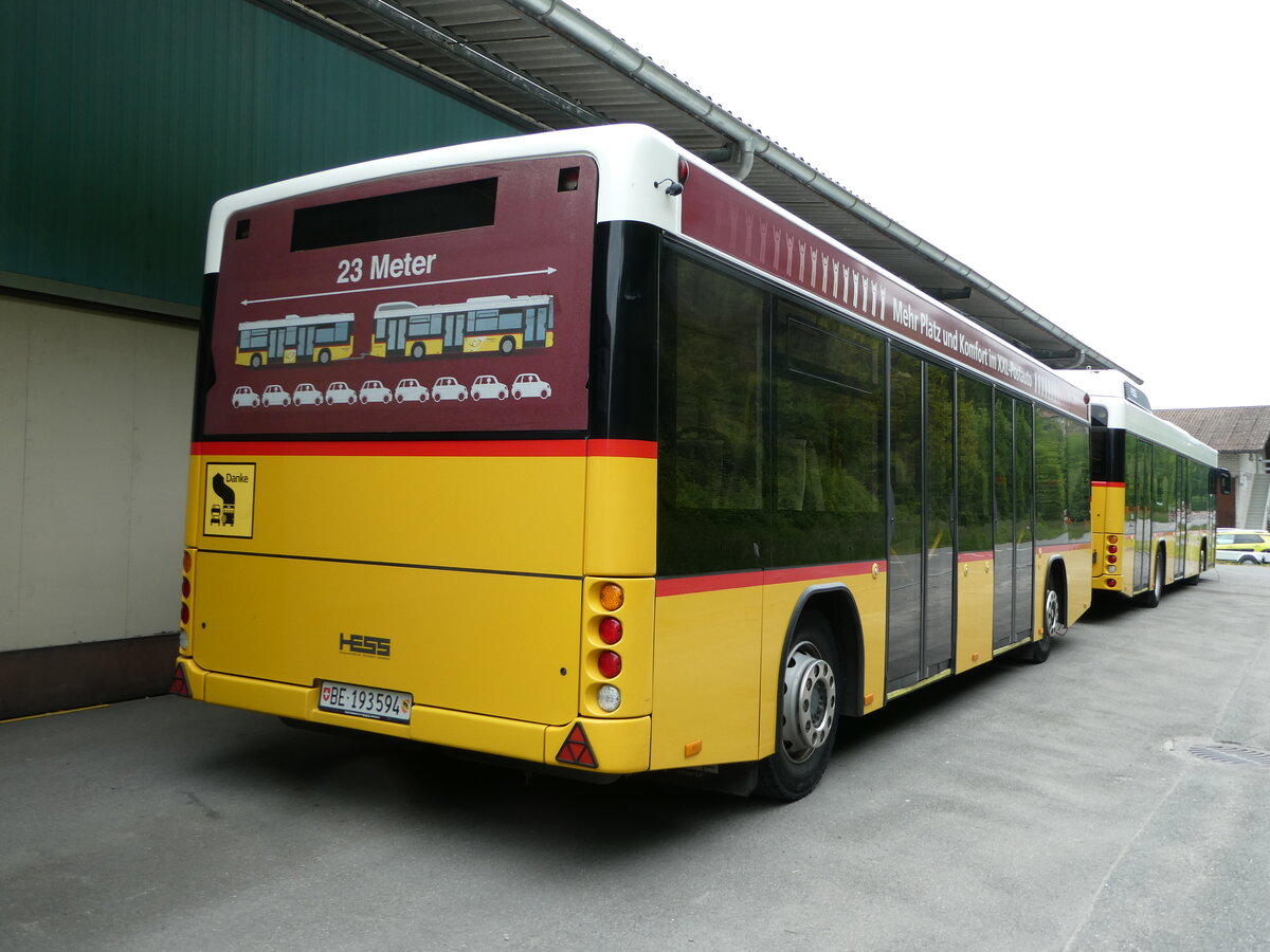 (250'277) - PostAuto Bern - BE 193'594/PID 5501 - Lanz+Marti/Hess Personenanhnger (ex Klopfstein, Laupen) am 20. Mai 2023 in Laupen, Garage