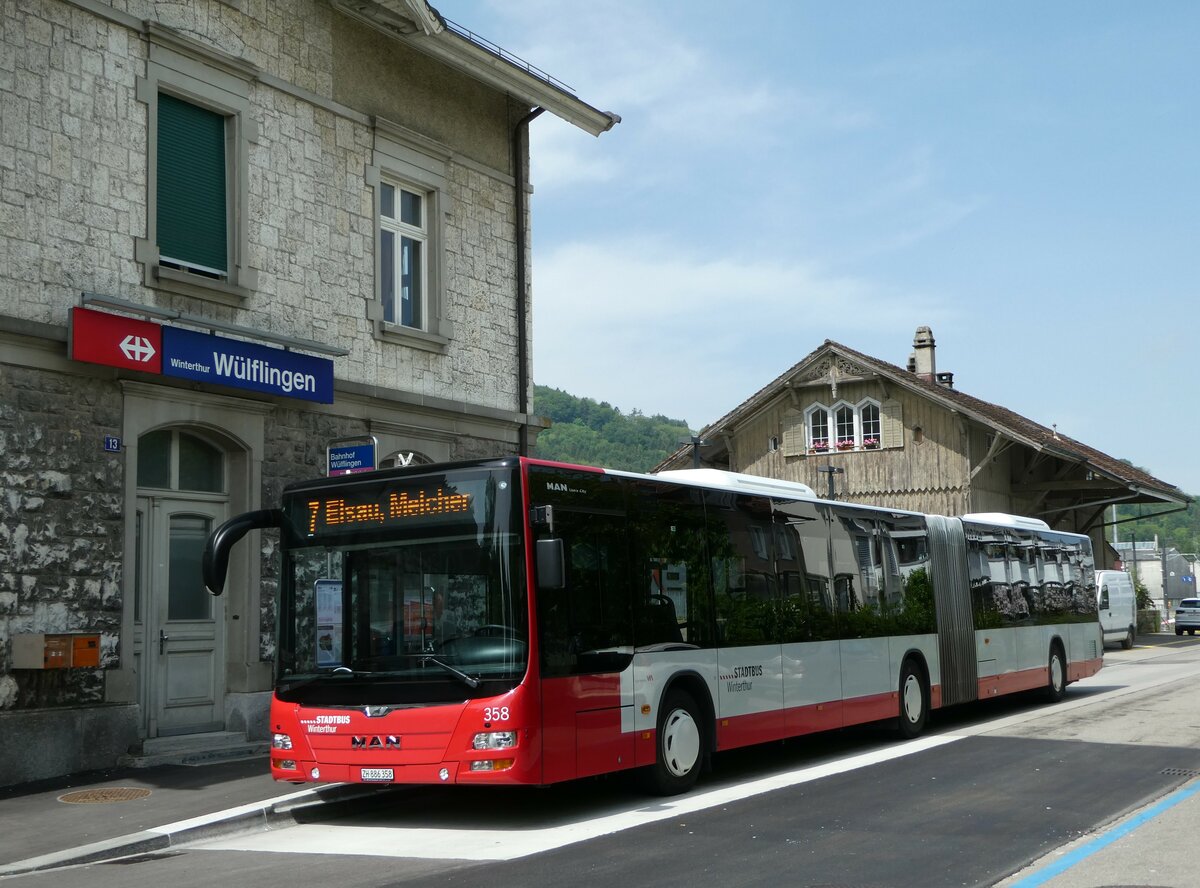 (250'327) - SW Winterthur - Nr. 358/ZH 886'358 - MAN am 21. Mai 2023 beim Bahnhof Winterthur Wlflingen