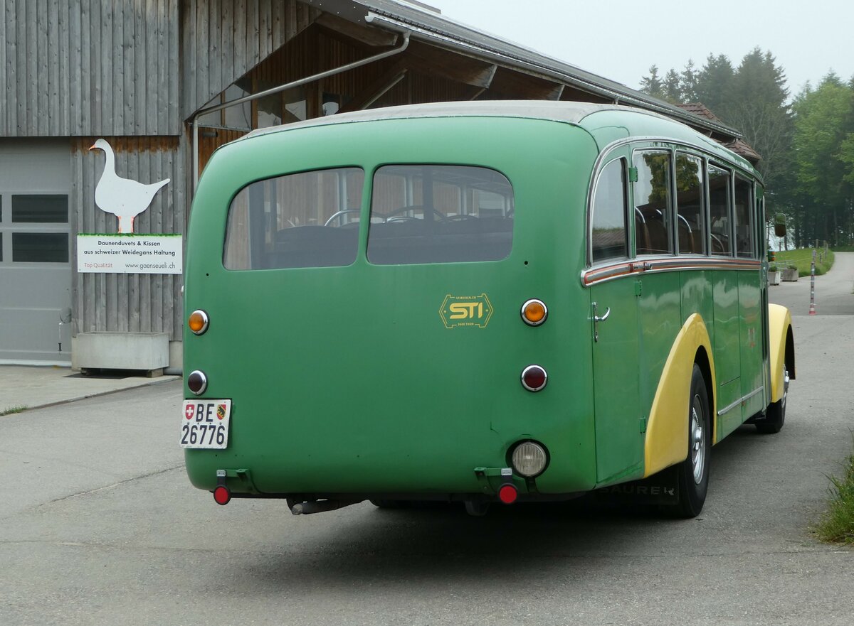 (250'404) - STI Thun - Nr. 15/BE 26'776 - Saurer/Gangloff (ex AvH Heimenschwand Nr. 5) am 24. Mai 2023 in Oberbtschel, Btschelegg