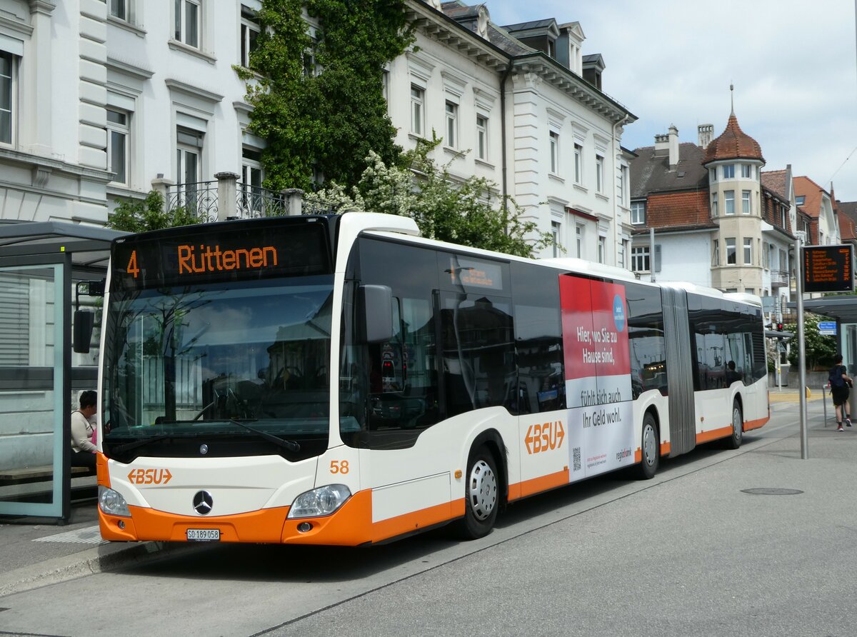 (250'429) - BSU Solothurn - Nr. 58/SO 189'058 - Mercedes am 25. Mai 2023 beim Hauptbahnhof Solothurn