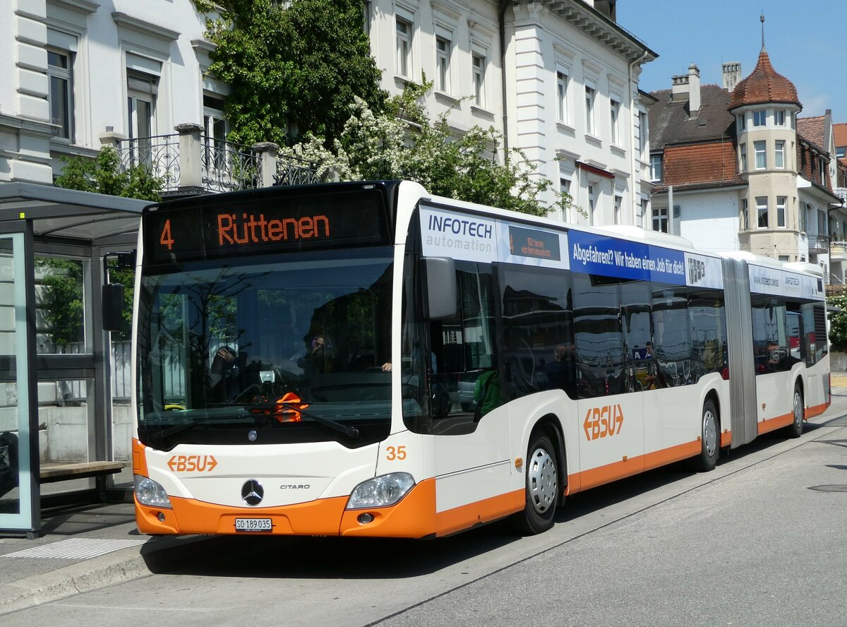 (250'436) - BSU Solothurn - Nr. 35/SO 189'035 - Mercedes am 25. Mai 2023 beim Hauptbahnhof Solothurn