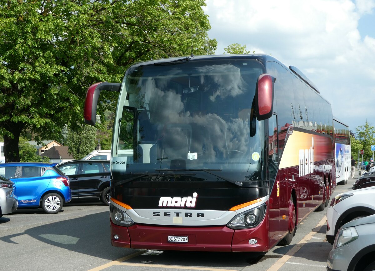 (250'465) - Marti, Kallnach - Nr. 3/BE 572'203 - Setra am 26. Mai 2023 in Thun, CarTerminal