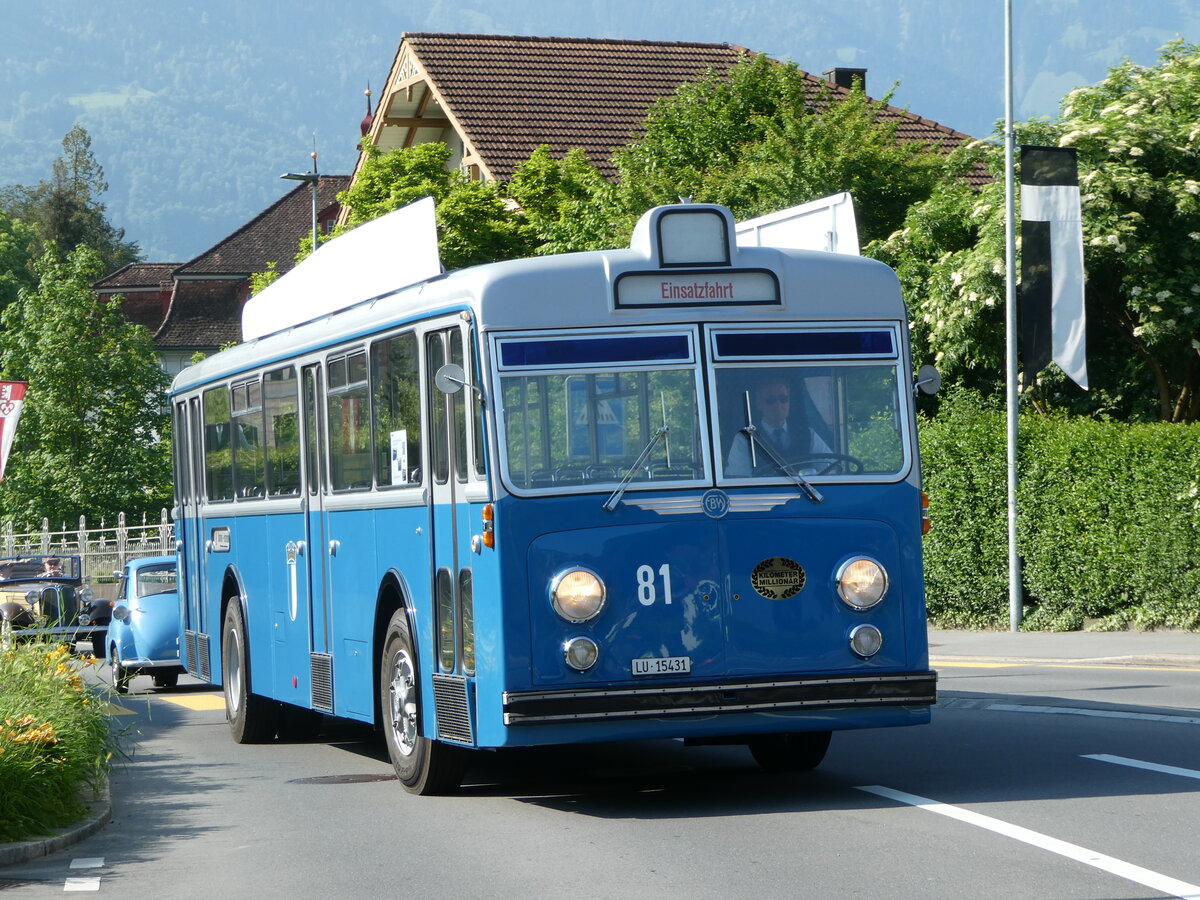 (250'528) - VBL Luzern (vbl-historic) - Nr. 81/LU 15'431 - FBW/Hess am 27. Mai 2023 in Sarnen, OiO