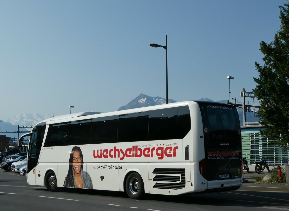 (250'685) - Aus Oesterreich: Wechselberger, Kufstein - KU WEX 8 - MAN am 29. Mai 2023 beim Bahnhof Thun