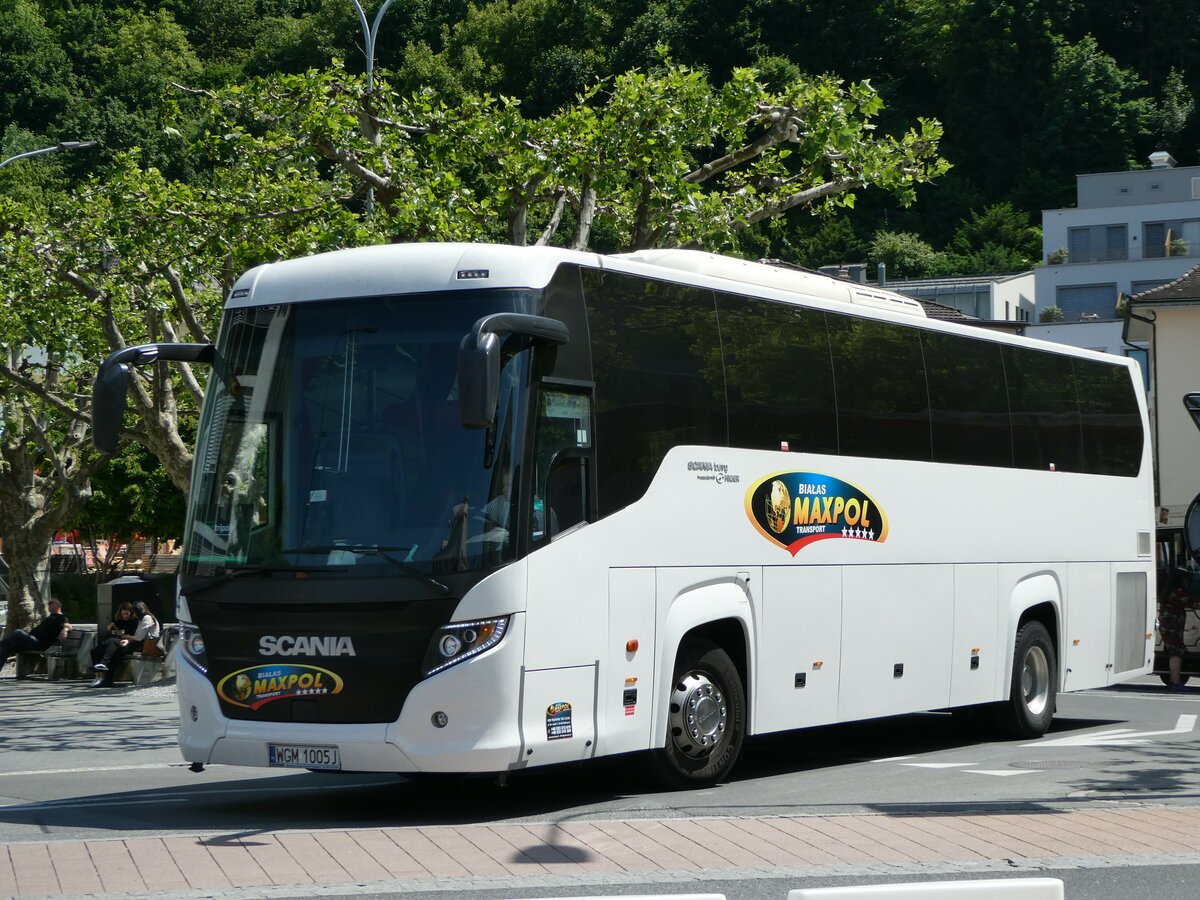 (250'790) - Aus Polen: Maxpol, Walbrzych - Nr. 254/WGM 1005J - Scania/Higer am 30. Mai 2023 in Vaduz, Stdtle