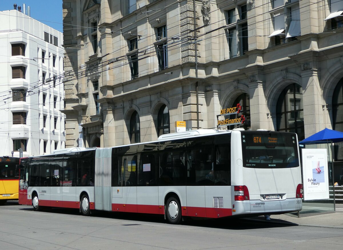 (251'487) - SW Winterthur - Nr. 368/ZH 473'368 - MAN am 13. Juni 2023 beim Hauptbahnhof Winterthur