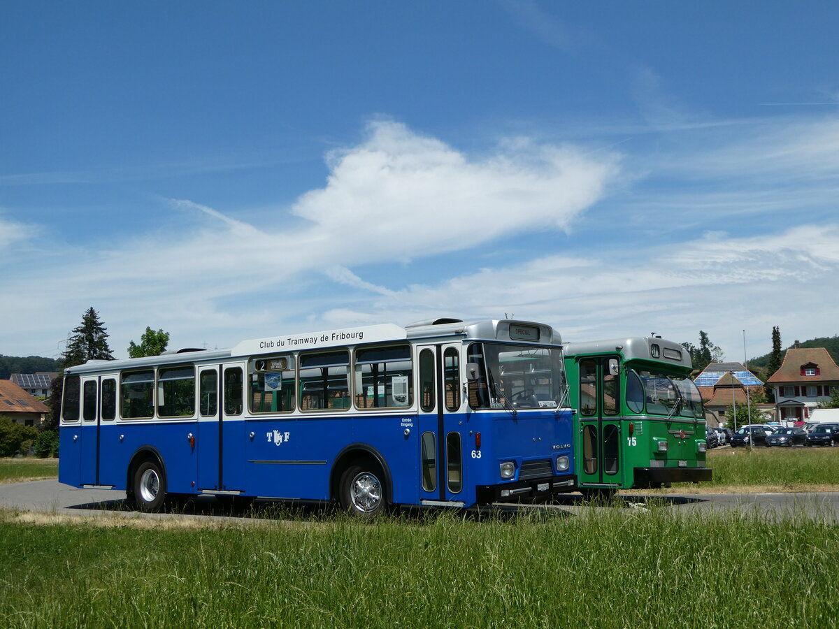 (251'726) - TF Fribourg (CTF) - Nr. 63/FR 180'988 - Volvo/Hess (ex TPF Fribourg Nr. 63; ex TF Fribourg Nr. 63) am 18. Juni 2023 in Wynigen, Landi