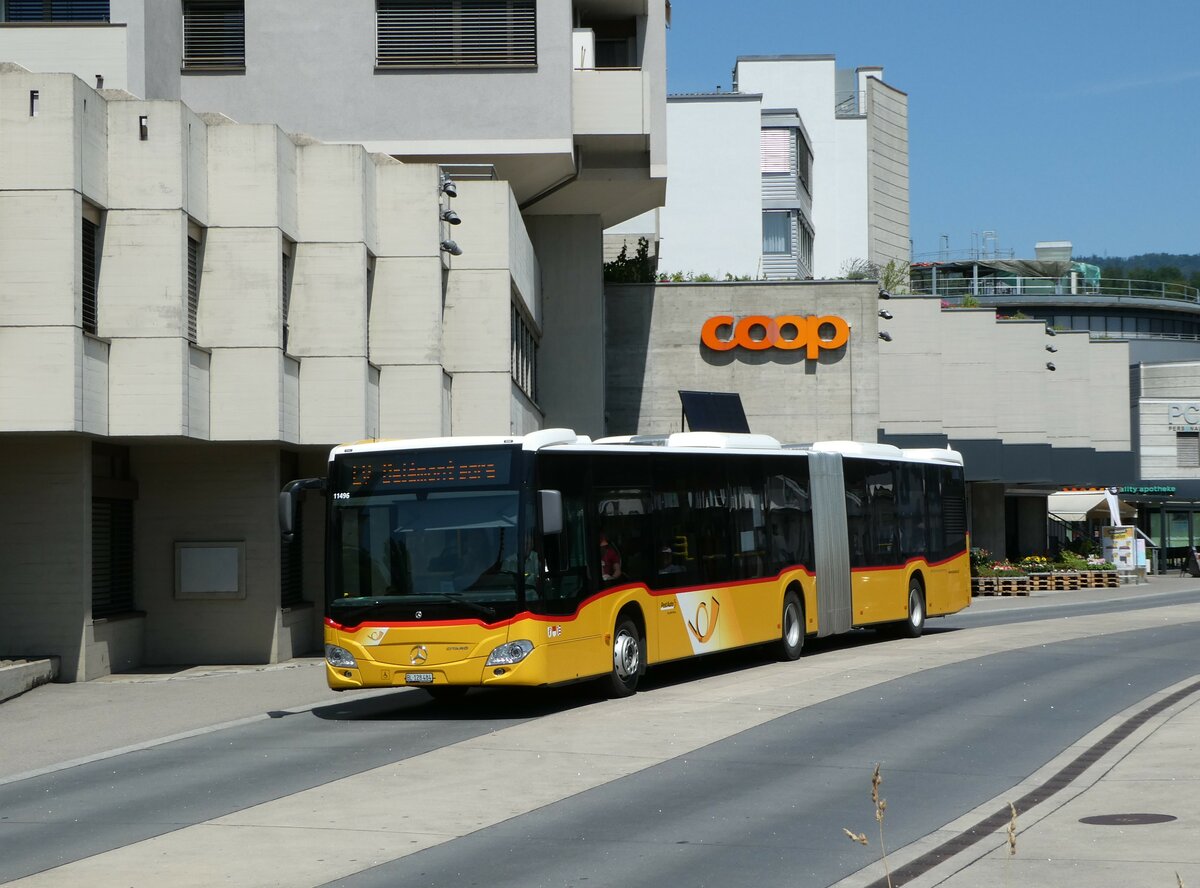 (252'420) - PostAuto Nordschweiz - BL 128'484/PID 11'496 - Mercedes am 7. Juli 2023 beim Bahnhof Laufen