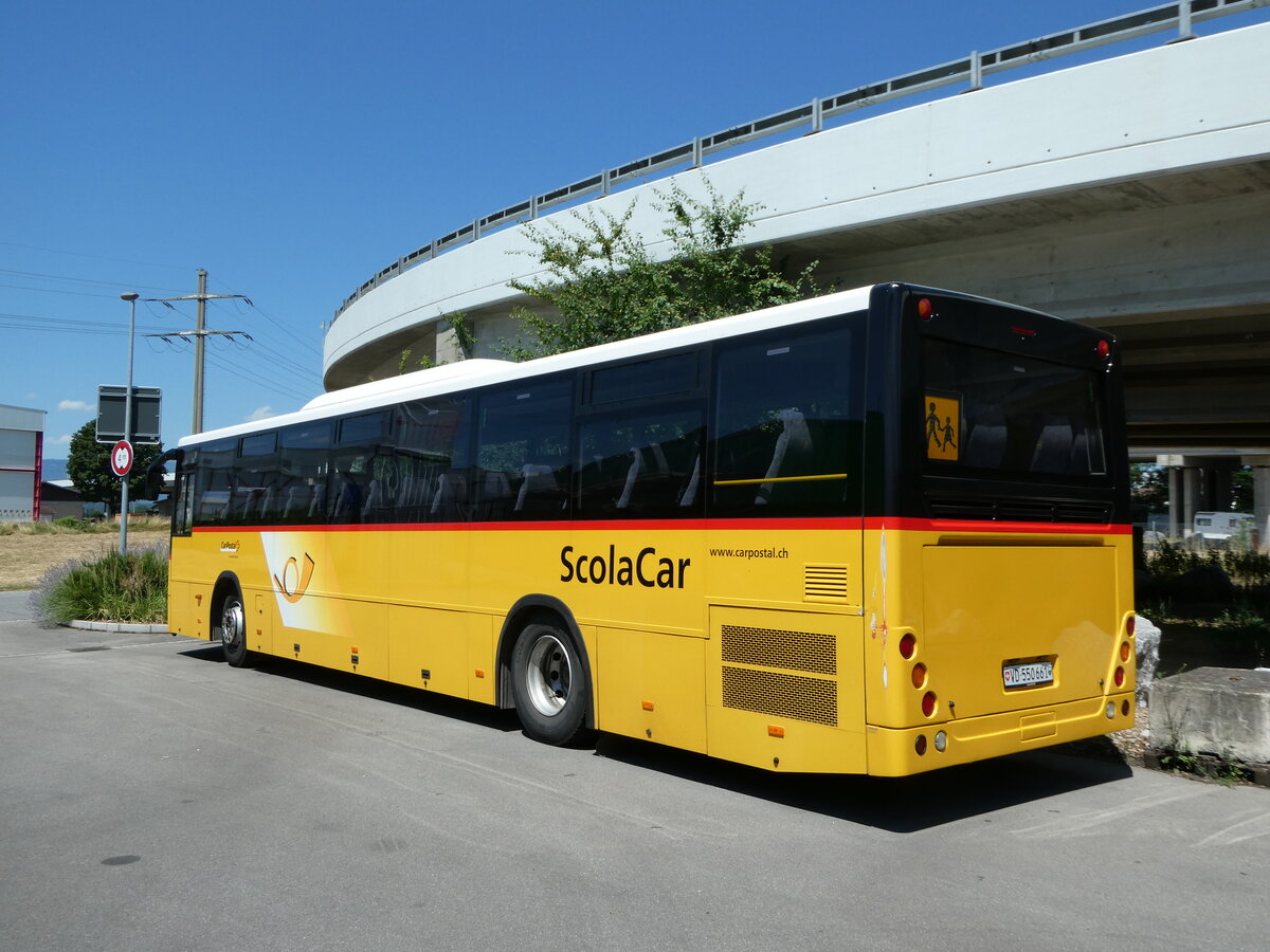 (252'503) - CarPostal Ouest - VD 550'661/PID 4512 - Temsa (ex TMR Martigny Nr. 135) am 8. Juli 2023 in Kerzers, Interbus