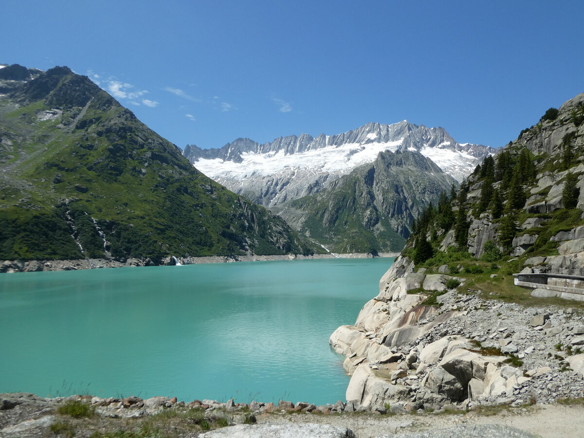 (252'551) - Dammastock, Dammagletscher und Gscheneralpsee am 9. Juli 2023 auf der Gscheneralp