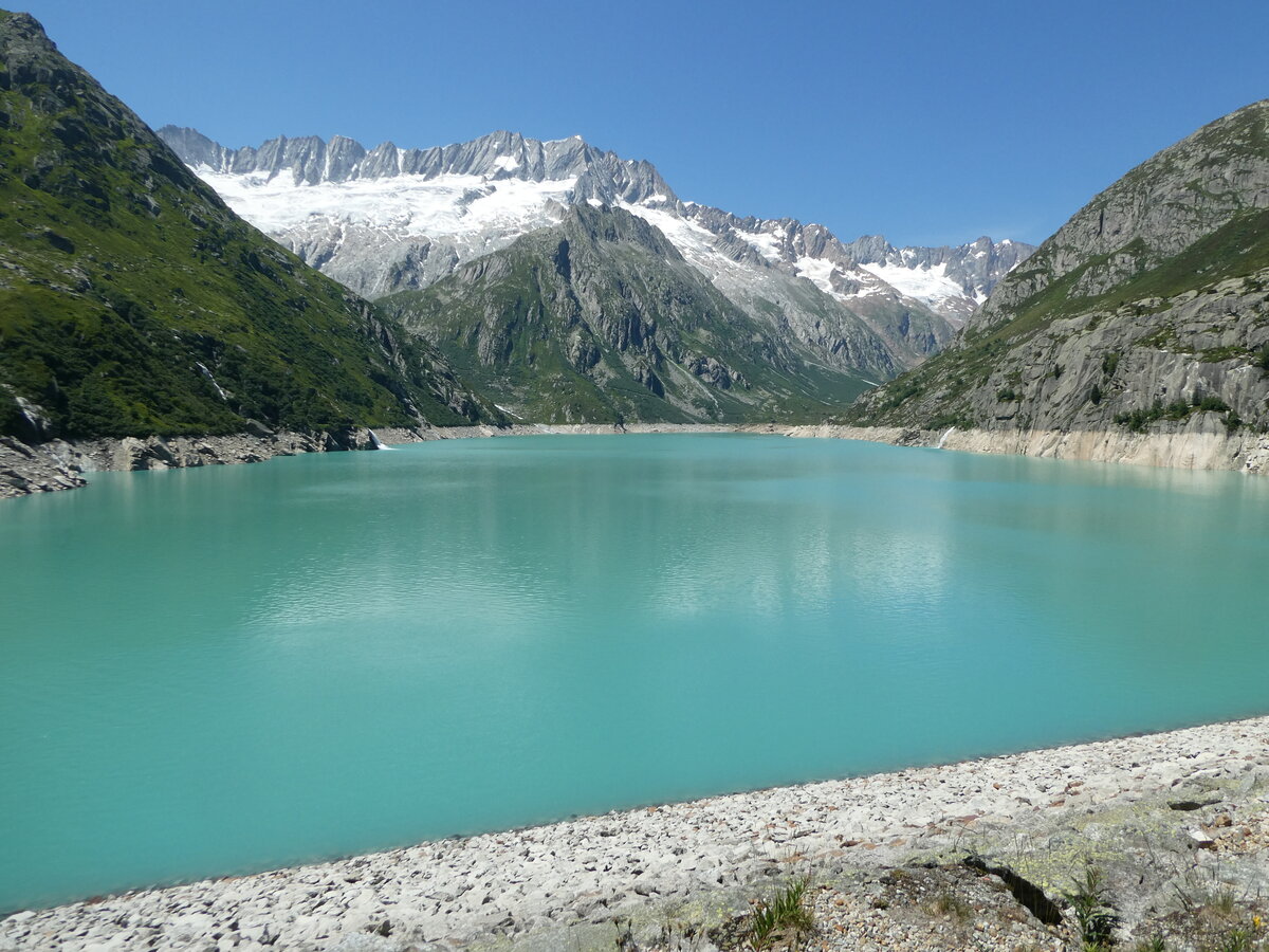 (252'560) - Dammastock, Dammagletscher und Gscheneralpsee am 9. Juli 2023 auf der Gscheneralp