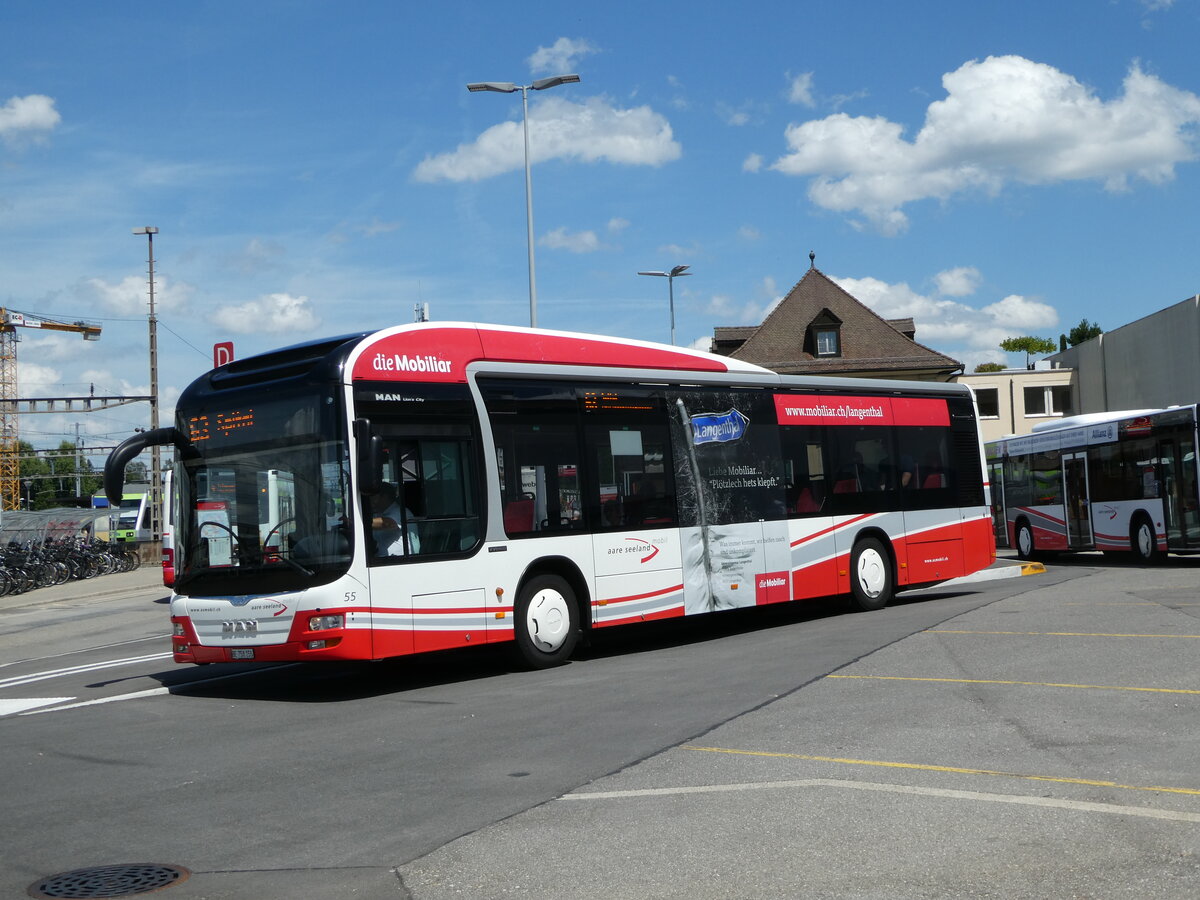 (252'834) - ASm Langenthal - Nr. 55/BE 758'155 - MAN am 20. Juli 2023 beim Bahnhof Langenthal