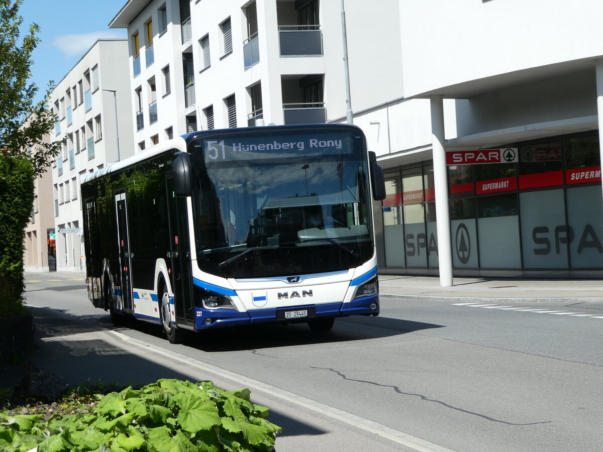 (253'320) - Odermatt, Rotkreuz - Nr. 227/ZG 29'445 - MAN am 3. August 2023 beim Bahnhof Rotkreuz