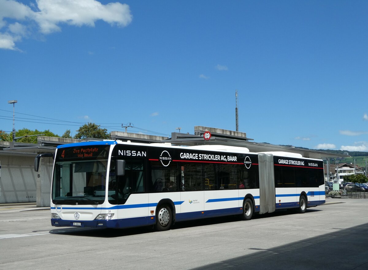 (253'341) - ZVB Zug - Nr. 31/ZG 88'031 - Mercedes am 3. August 2023 beim Bahnhof Baar