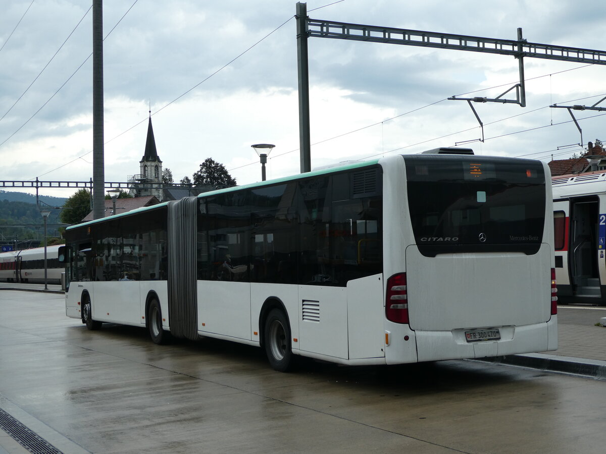 (253'668) - Intertours, Domdidier - Nr. 470/FR 300'470 - Mercedes (ex Nr. 207; ex Zeretzke, D-Castrop-Rauxel Nr. 43) am 12. August 2023 beim Bahnhof Laufen