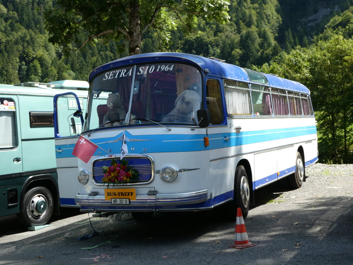 (253'962) - Niederer, Grub - AR 32 U - Setra am 19. August 2023 in Hoch-Ybrig, Talstation Weglosen