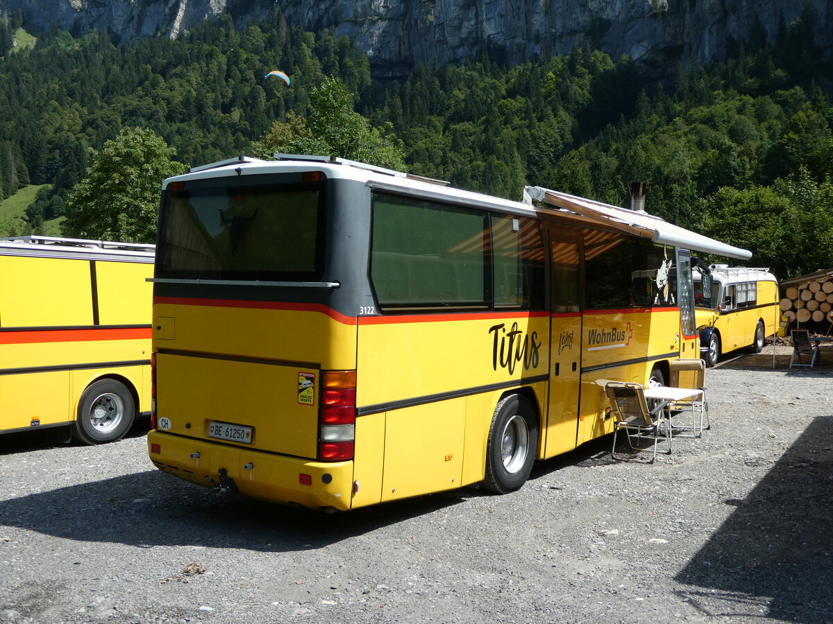 (253'997) - Lthi, Kriligen - BE 61'250 - Neoplan (ex Autopostale, Croglio PID 3122) am 19. August 2023 in Hoch-Ybrig, Talstation Weglosen