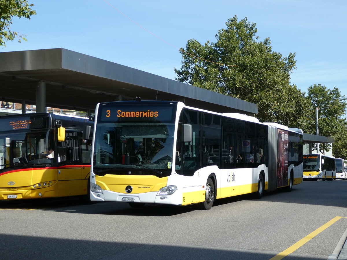 (255'266) - VBSH Schaffhausen - Nr. 18/SH 38'018 - Mercedes am 17. September 2023 beim Bahnhof Schaffhausen