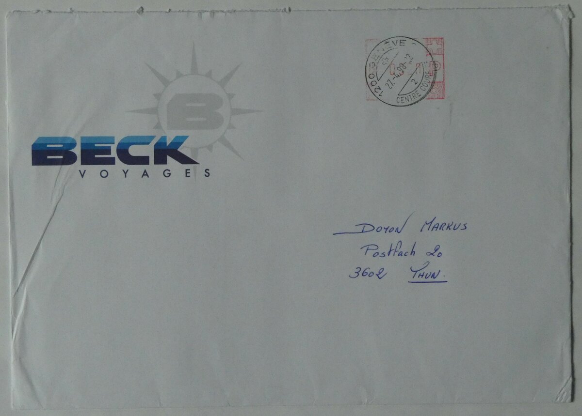 (255'529) - Beck-Briefumschlag vom 27. April 1998 am 24. September 2023 in Thun