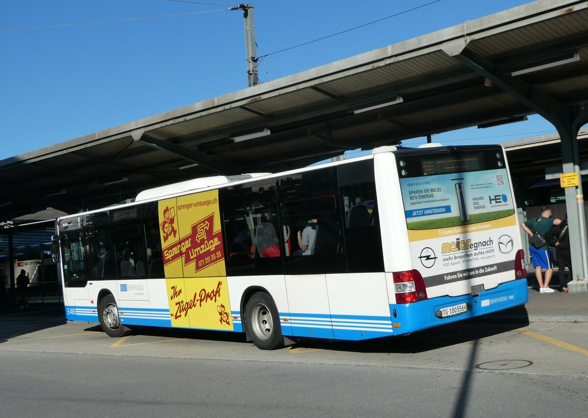 (255'628) - BOTG Amriswil - Nr. 406/TG 180'556 - MAN (ex Nr. 2) am 26. September 2023 beim Bahnhof Romanshorn