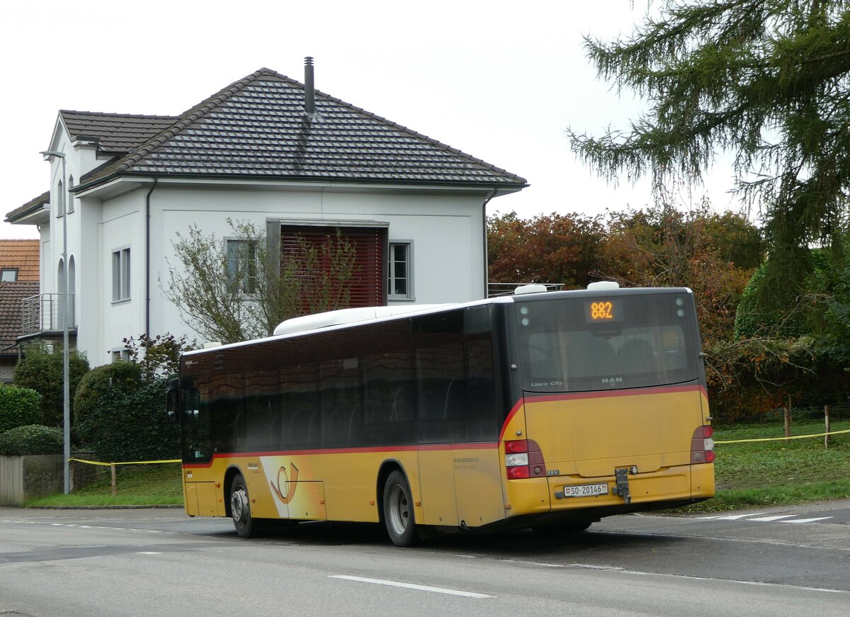 (256'415) - Steiner, Messen - SO 20'146/PID 4931 - MAN (ex SO 157'255) am 26. Oktober 2023 in Messen, Post